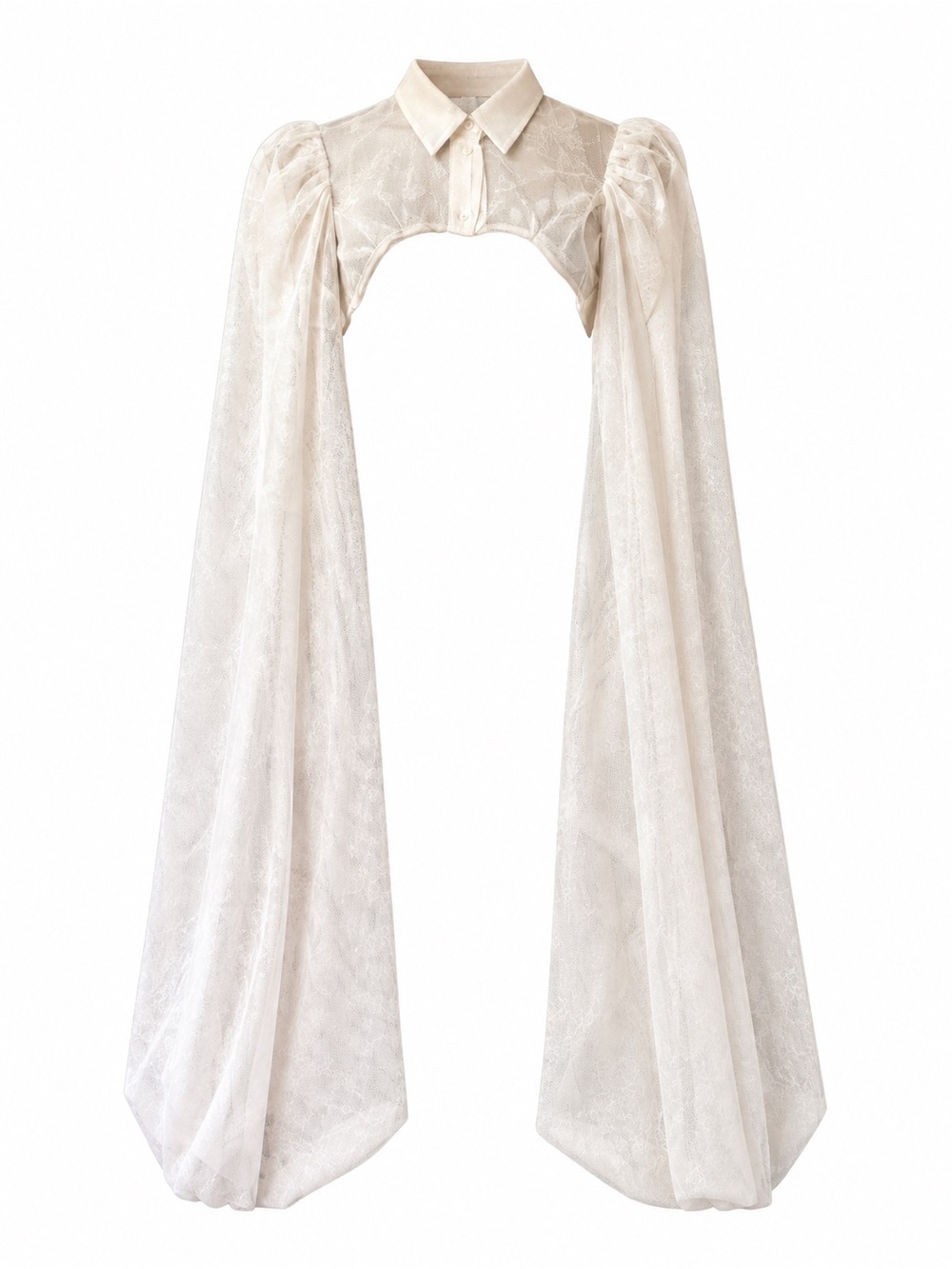Live 4 Truth Cream Lace Capelet with Dramatic Draped Sleeves
